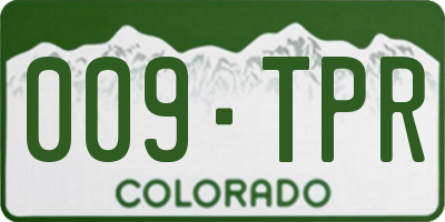 CO license plate 009TPR