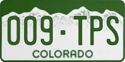 CO license plate 009TPS