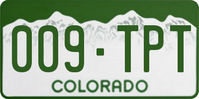 CO license plate 009TPT
