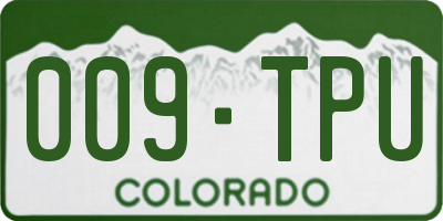 CO license plate 009TPU