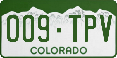 CO license plate 009TPV