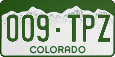 CO license plate 009TPZ