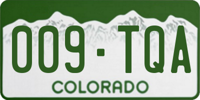 CO license plate 009TQA