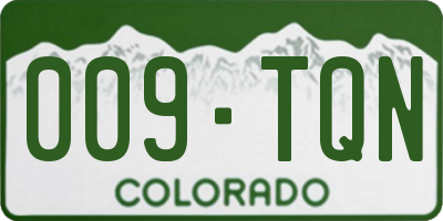 CO license plate 009TQN