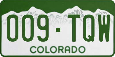 CO license plate 009TQW