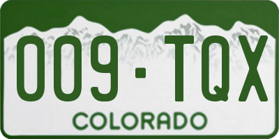 CO license plate 009TQX