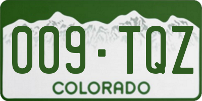 CO license plate 009TQZ