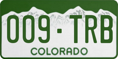 CO license plate 009TRB