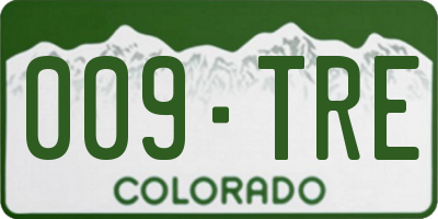 CO license plate 009TRE