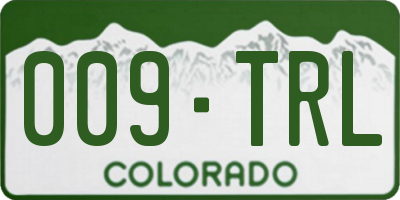 CO license plate 009TRL