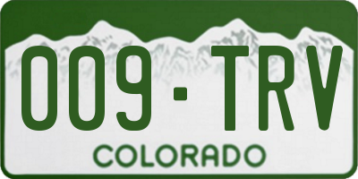 CO license plate 009TRV