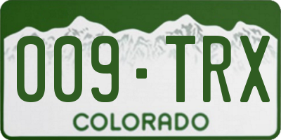 CO license plate 009TRX