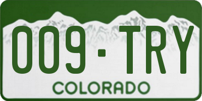 CO license plate 009TRY