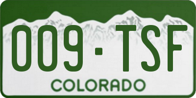 CO license plate 009TSF