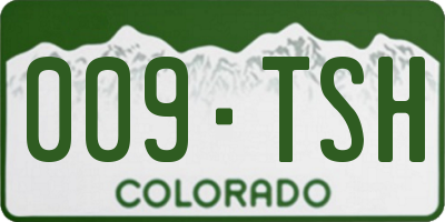 CO license plate 009TSH