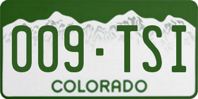 CO license plate 009TSI