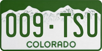 CO license plate 009TSU