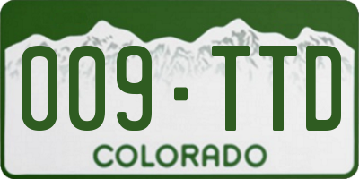 CO license plate 009TTD
