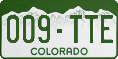 CO license plate 009TTE