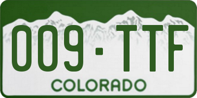 CO license plate 009TTF