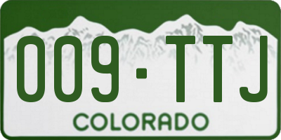 CO license plate 009TTJ