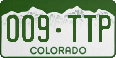 CO license plate 009TTP