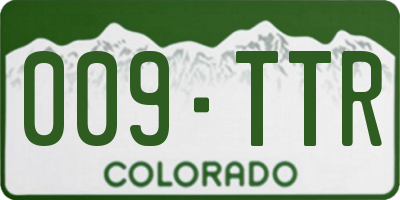 CO license plate 009TTR