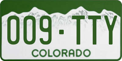 CO license plate 009TTY