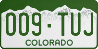 CO license plate 009TUJ