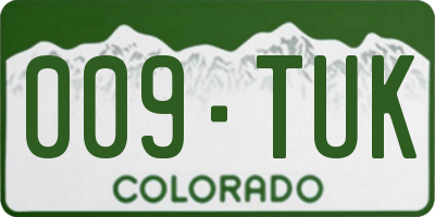 CO license plate 009TUK