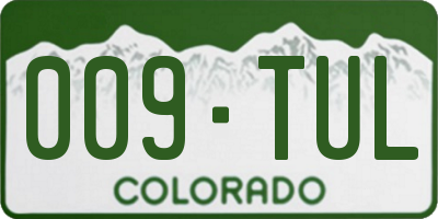 CO license plate 009TUL