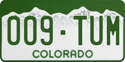 CO license plate 009TUM