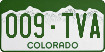 CO license plate 009TVA