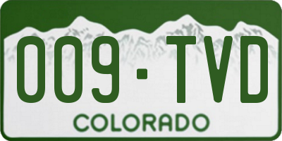 CO license plate 009TVD