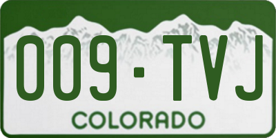 CO license plate 009TVJ