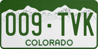 CO license plate 009TVK