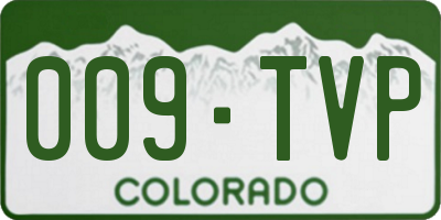 CO license plate 009TVP