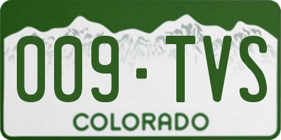 CO license plate 009TVS