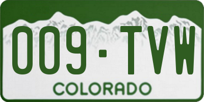 CO license plate 009TVW