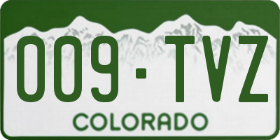 CO license plate 009TVZ