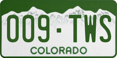 CO license plate 009TWS
