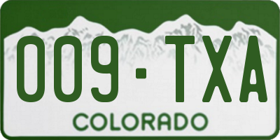 CO license plate 009TXA