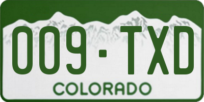 CO license plate 009TXD