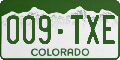 CO license plate 009TXE