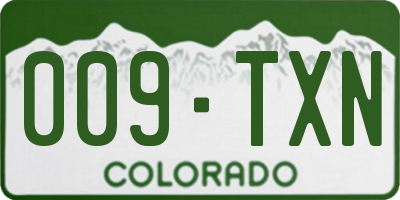 CO license plate 009TXN