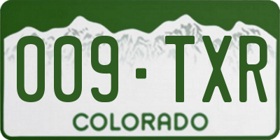 CO license plate 009TXR