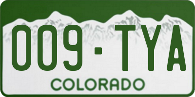 CO license plate 009TYA