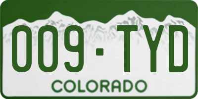 CO license plate 009TYD