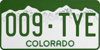CO license plate 009TYE