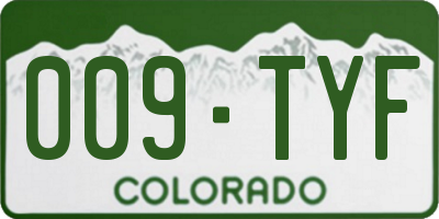 CO license plate 009TYF